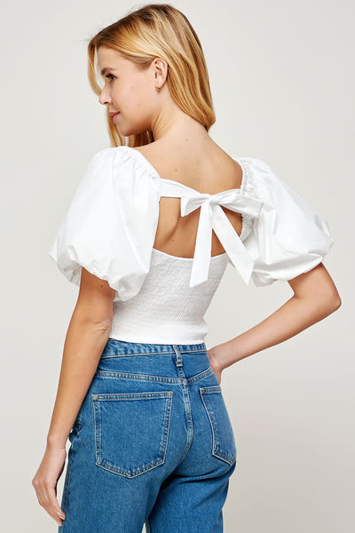 Puff Sleeve Crop Top