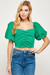 Puff Sleeve Crop Top