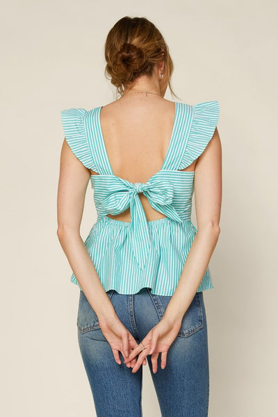 Striped Ruffle Top