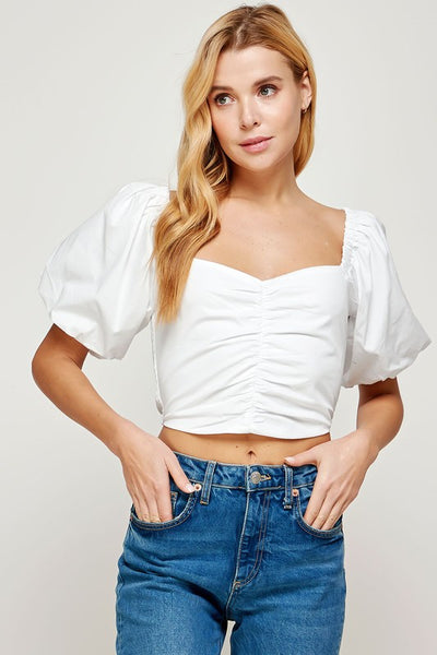 Puff Sleeve Crop Top